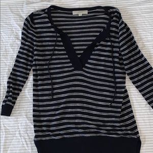 Loft size small navy and white top. Euc